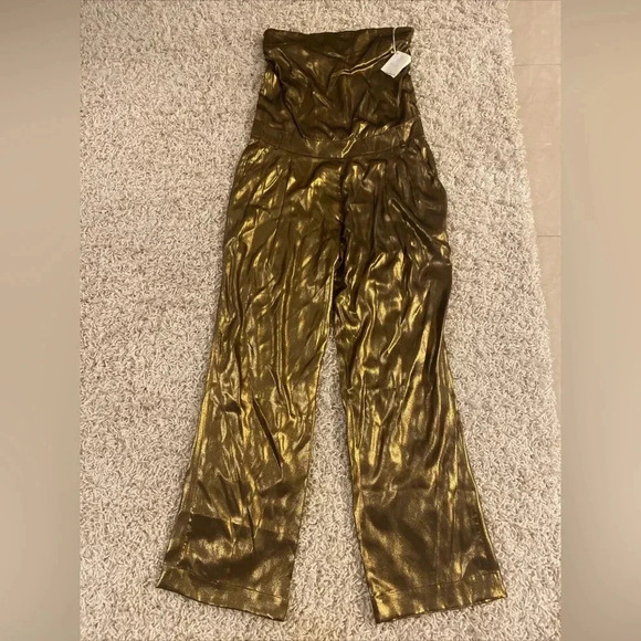 Brunello Cucinelli gold metallic jumpsuit size large NWT - Picture 4 of 10